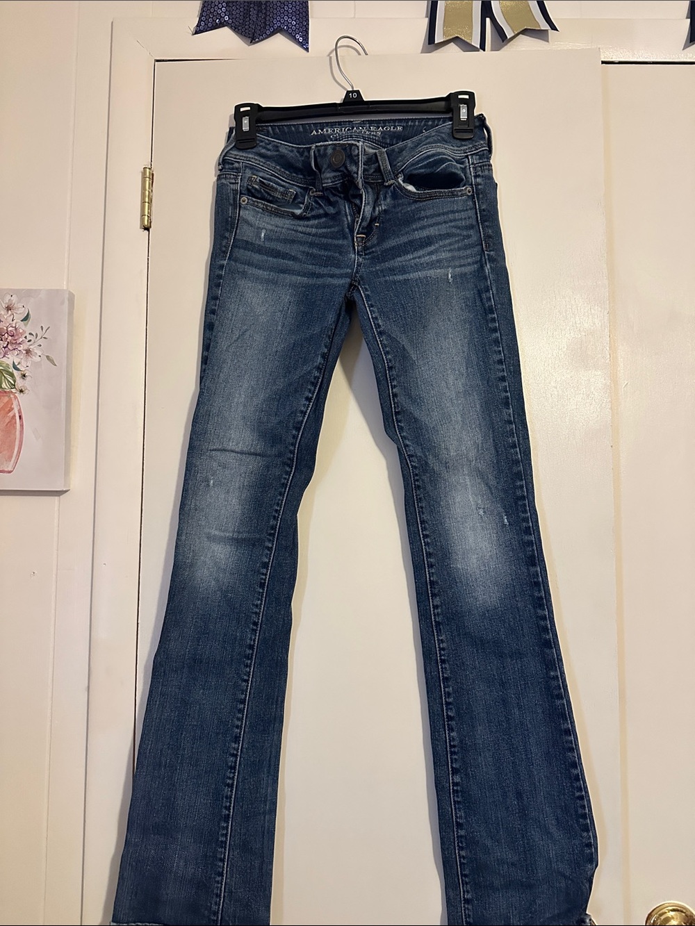 American Eagle Outfitters Women's Medium Blue Flare Jeans Long